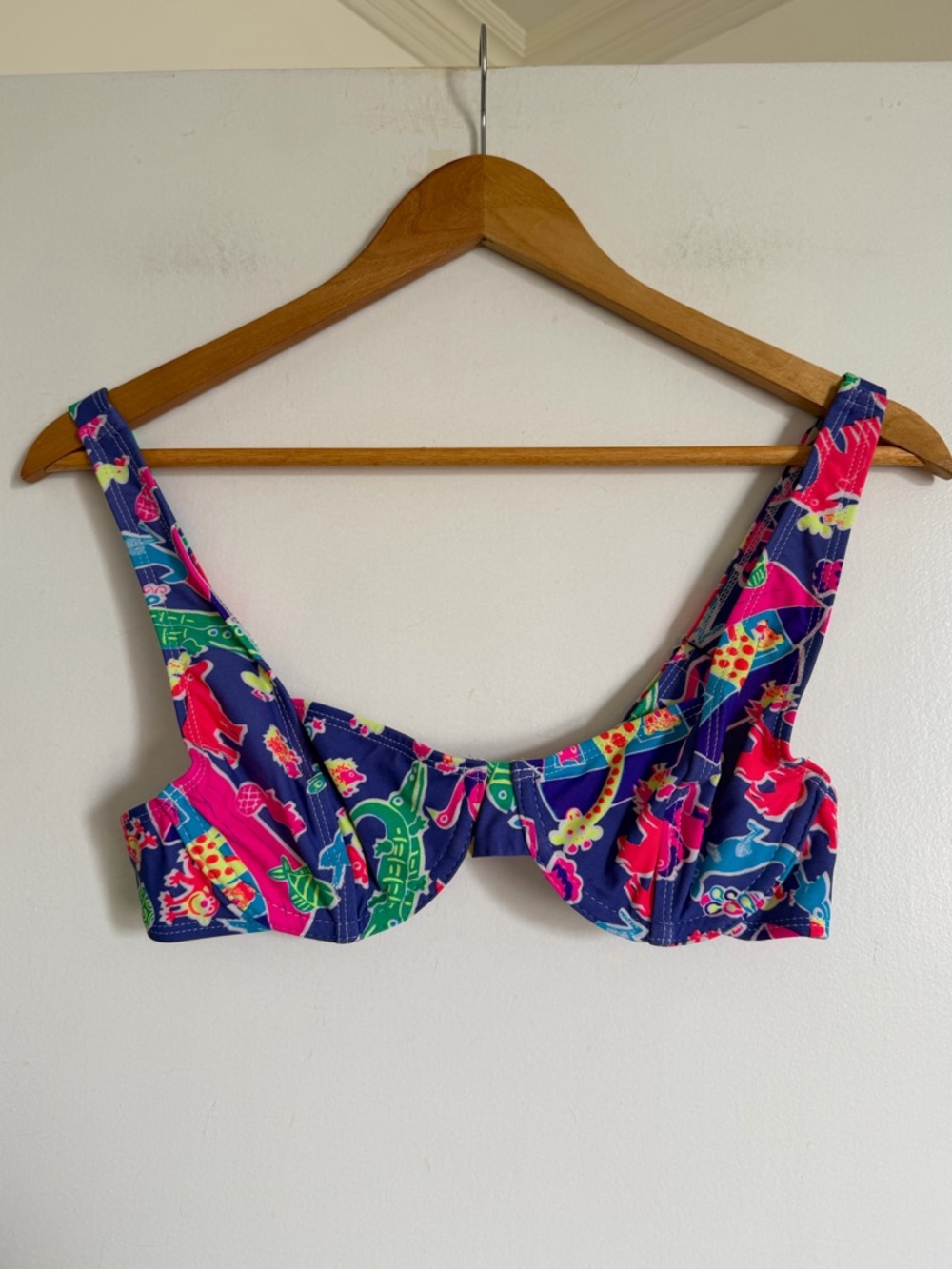 Snorkelbear Snklbr Colorful Animal Deadstock Fabric Underwire Bikini Top size S